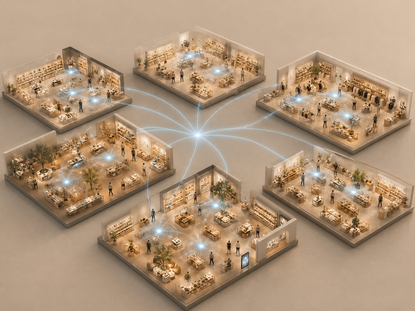 A network of store locations linked into one benchmarked intelligence layer — Bon Edge AI at national scale