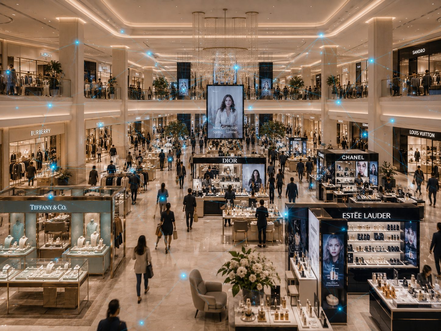 Department store floor with the Bon intelligence layer revealed