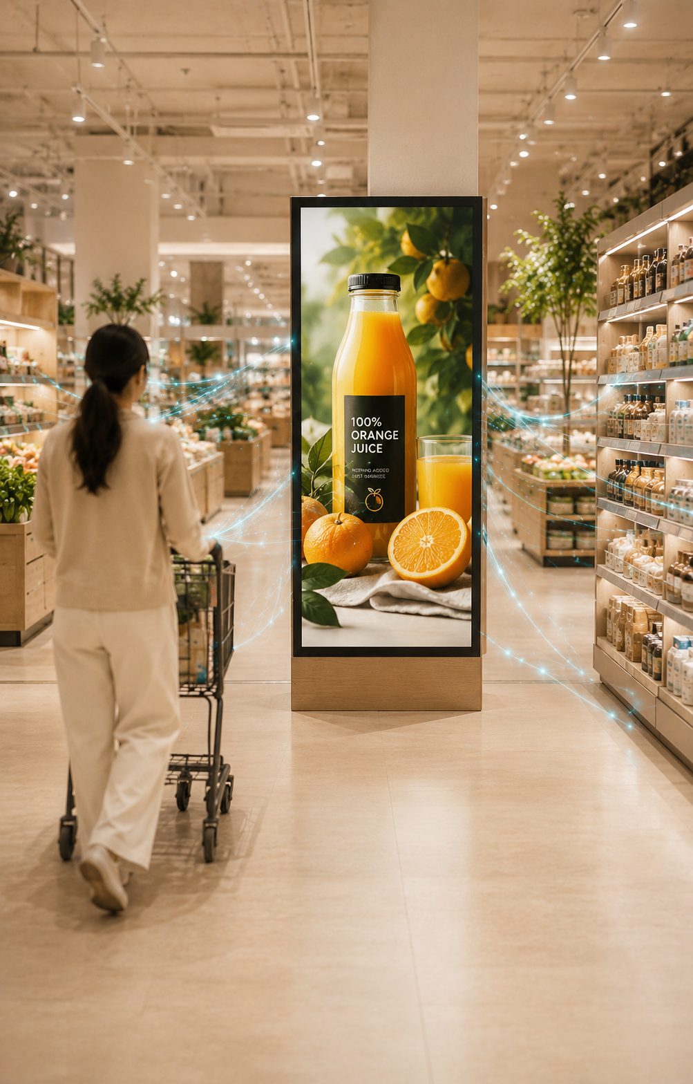Monetize your store — Bon Media retail-media display in an aisle